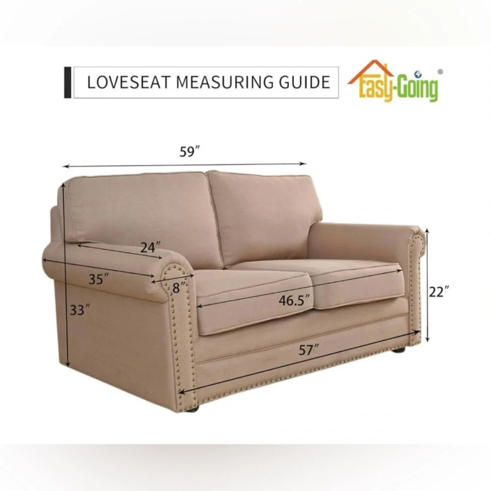 Light Blue Loveseat Sofa Slipcover - Picture 6 of 8